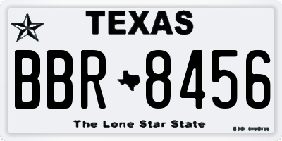 TX license plate BBR8456
