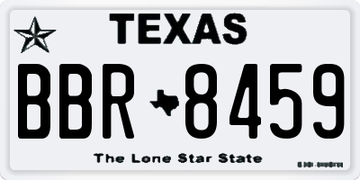 TX license plate BBR8459