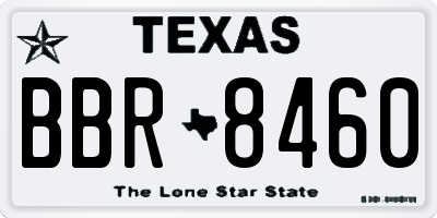 TX license plate BBR8460