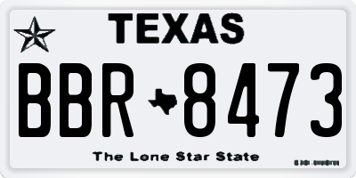 TX license plate BBR8473