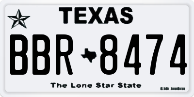 TX license plate BBR8474