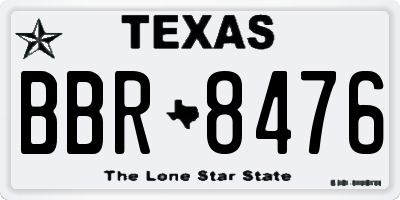 TX license plate BBR8476