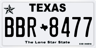 TX license plate BBR8477