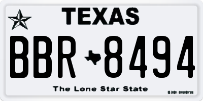 TX license plate BBR8494