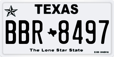 TX license plate BBR8497