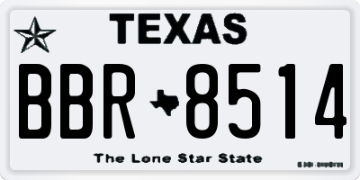 TX license plate BBR8514