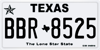 TX license plate BBR8525