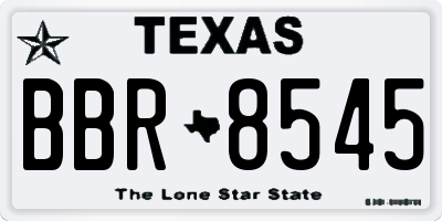 TX license plate BBR8545