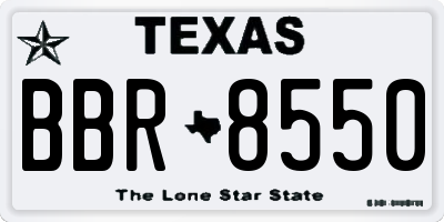 TX license plate BBR8550