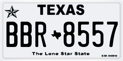 TX license plate BBR8557