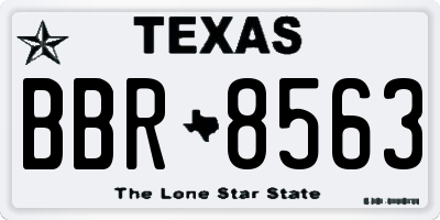 TX license plate BBR8563