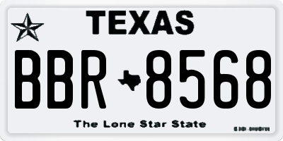 TX license plate BBR8568