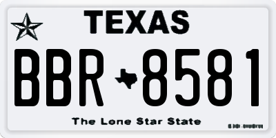 TX license plate BBR8581