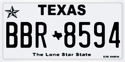 TX license plate BBR8594