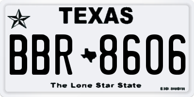 TX license plate BBR8606
