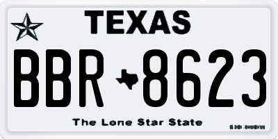 TX license plate BBR8623