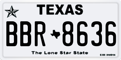 TX license plate BBR8636