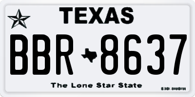 TX license plate BBR8637