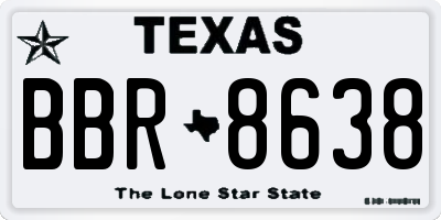 TX license plate BBR8638