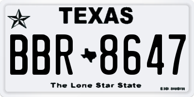 TX license plate BBR8647