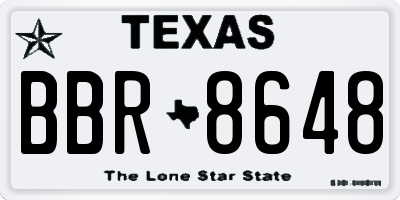 TX license plate BBR8648