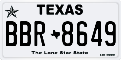 TX license plate BBR8649