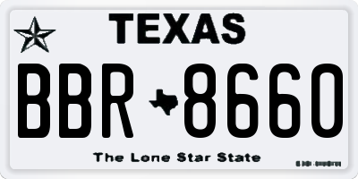 TX license plate BBR8660
