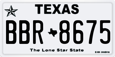 TX license plate BBR8675