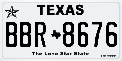 TX license plate BBR8676