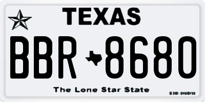 TX license plate BBR8680