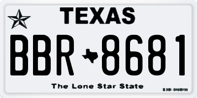 TX license plate BBR8681