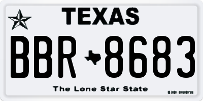 TX license plate BBR8683