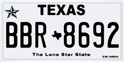 TX license plate BBR8692