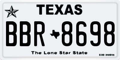 TX license plate BBR8698