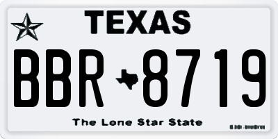 TX license plate BBR8719