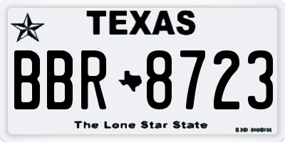 TX license plate BBR8723