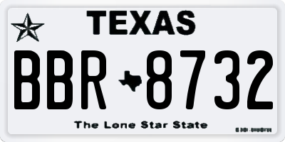 TX license plate BBR8732