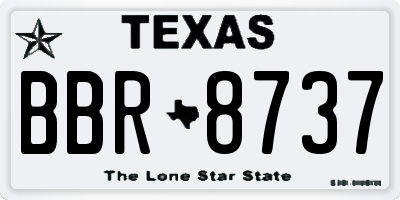 TX license plate BBR8737