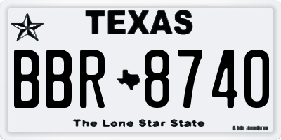 TX license plate BBR8740