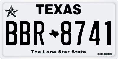 TX license plate BBR8741