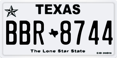 TX license plate BBR8744