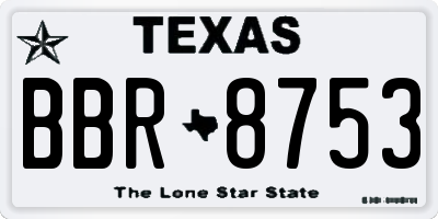 TX license plate BBR8753