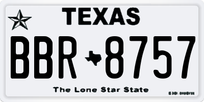 TX license plate BBR8757