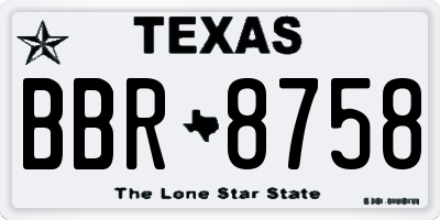 TX license plate BBR8758