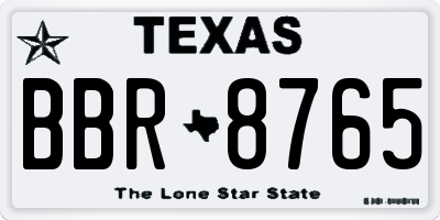 TX license plate BBR8765