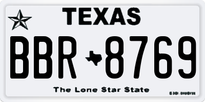 TX license plate BBR8769