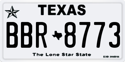 TX license plate BBR8773