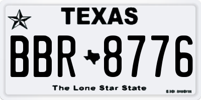 TX license plate BBR8776