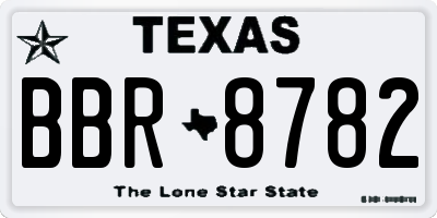 TX license plate BBR8782