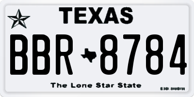 TX license plate BBR8784